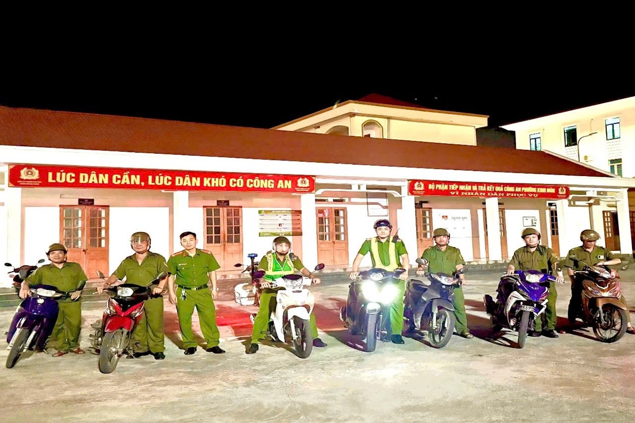 Công an phường Kinh Môn tăng cường công tác tuần tra, bảo đảm an ninh trật tự trên địa bàn